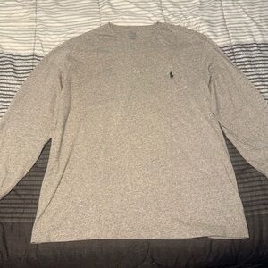 Men’s Polo by Ralph Lauren Gray Long Sleeve Crew Neck Tee